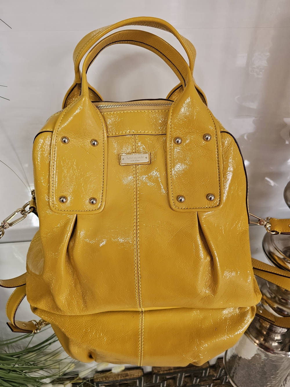 kate spade Yellow Patent Leather Backpack